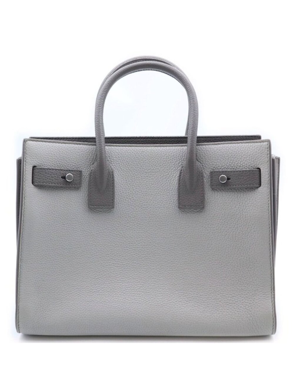 Saint Laurent Paris 2-Way Shoulder Bag Gray Leather Silver